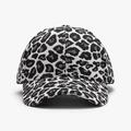 Damen Baseballkappe in schwarz-weißem Leopardenmuster aus Jacquard-Gewebe-Stil - Verstellbar / Weißer Leopard (25A228 Weiß)