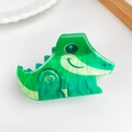 Cute green dinosaur acrylic hair clip with vibrant finish for girls and children - Crocodile