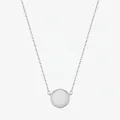 S925 Sterling Silber Opal Anhänger Halskette mit runder Fassung für Damen im Chic-Stil - S925 Sterlingsilber Weißer Opal