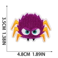 Vista macro dettagliata della toppa ricamata ragno viola con dimensioni 3,5x4,8cm - Ragno Viola (X3UL-065-22)