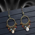 S3735 Antique Bronze Hoop Shell Tassel