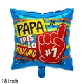 18 inch blue square foil balloon with Papa Eres Lo Maximo text for Father's Day decoration - 18 Inch Square Blue No.1 Spanish Father's Day