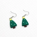 Cute cartoon resin Christmas tree hook earrings with festive colorful decorations - Christmas Tree