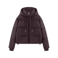 Damen Kapuzenstegjacke in Dunkelbraun mit schmaler Passform, Doppelnaht und Reißverschluss - XS / Dunkelbraun