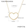 Gold plated stainless steel hollow heart necklace with 41+5cm chain length details - Gold Necklace