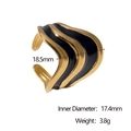 Detailed view of black enamel wave ring dimensions showing width and inner diameter - Black