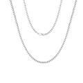 S925 sterling silver box chain necklace with high polish finish and lobster clasp - 1mm Rhodium 40cm