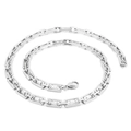 Silver stainless steel rectangular link chain necklace with lobster clasp in glossy finish - Style B Steel Color (KN228616-Z) / 45cm