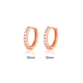 Orecchini a cerchio minimalisti da 10mm in oro rosa con piccoli zirconi per donna - 10mm / Oro rosa