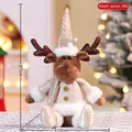 Poupée de renne de Noël en peluche or champagne décoration assise 305g 37cm - Renne Assis