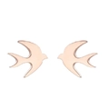 Minimalist rose gold swallow bird stud earrings in stainless steel on white background - Rose Gold Swallow Style