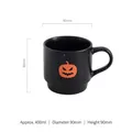 Halloween black ceramic pumpkin mug with dimensions 90mm height and 400ml capacity - Pumpkin / Black