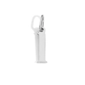 Polished silver metal letter I pendant charm with high gloss mirror finish - Lowercase l - Steel Color