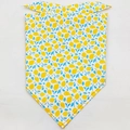 Dog bandana featuring yellow lemon and blue leaf patterns on soft white fabric - L / Pattern 3/Yellow Lemon