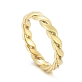 Elegant gold twisted rope ring for women made of durable stainless steel with glossy finish - Style D Gold Color (KR104730-KFC)