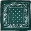 Dark green paisley bandana featuring classic white patterns on high-quality polyester - Dark Green
