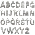 Full set of A-Z silver alphabet pendants with sparkling rhinestones for DIY jewelry making - Mixed 26-Piece White K Rhinestone Alphabet Set (SN1625) / 1 Of Each 26 Styles