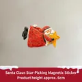 Christmas Santa Claus fridge magnet holding a yellow star with 6cm height marker - Santa Gnome with Star