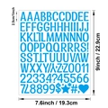 Blue 1-inch uppercase letter and number vinyl stickers for DIY crafts and labels - Light Blue