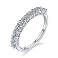 Δαχτυλίδι eternity από ασήμι 925 με πέτρες moissanite σε στρογγυλή κοπή και λάμψη - Μέγεθος US 4.5 / Στρογγυλό