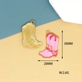 Pink enamel cowboy boot pendant detail showing 30mm x 20mm dimensions and weight - 9 Pink Cowboy Boots