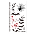 Halloween temporary tattoos set featuring black spiders, webs, bats and red blood spatters - 60*105mm / Spider Bat and Jesus Text Style(WW-29)