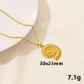Golden nautilus shell pendant necklace in stainless steel, size 30x23mm and 7.1g weight - Gold Nautilus