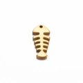 Golden fishbone charm in stainless steel for jewelry making on white background - Gold Fishbone