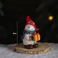 Statuina pupazzo di neve in resina decorazione natalizia base innevata 8x5cm vintage - 1690 Pupazzo di Neve (Singolo)