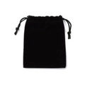 Black velvet drawstring jewelry pouch for cat keychains with smooth texture - Black Velvet Bag