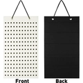 Hanging felt display organizer with 180 slots, showing front and back view - White + Black