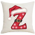Christmas pillowcase with red letter Z featuring Santa hat and snowflake patterns - Letter Z