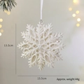 Sparkling white snowflake Christmas ornament with silver glitter for holiday tree decor - 3D Double Layer Snowflake