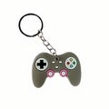 Dettaglio portachiavi a forma di controller gioco in PVC grigio con tasti colorati - Grigio
