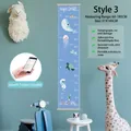 Canvas height chart with blue ocean animal illustrations for kids room wall decor - Style 3 (Colorful Unicorn)