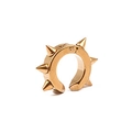 Gold-plated stainless steel punk ear cuff with sharp metallic spikes in a polished finish - 6-Spike Ear Clip / Gold
