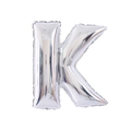 Silver foil letter K balloon with metallic finish for birthday party decoration - 32' Silver Chubby Letter Aluminum Foil Balloon (k)