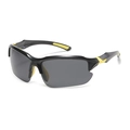 Polarized cycling sunglasses in black and yellow frame with dark grey sports lenses - Black Frame Yellow Legs Gray Lens Polarized