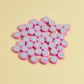 Pink pitaya polymer clay beads 10mm fruit round loose spacers for DIY jewelry making - Fruit