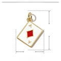 Detailed view of Ace of Diamonds pendant with 21mm x 13mm dimensions and weight specs - Poker Ace of Diamonds