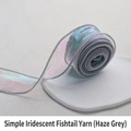 Simple iridescent fishtail yarn ribbon in mist gray for gift wrapping and floral design - Iridescent Fishtail Yarn / Mist Grey