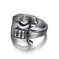 Anello per chitarra elettrica in acciaio inossidabile retrò in stile rock punk - US 7 / Colore Acciaio (09208)