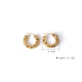 Polished gold textured hoop earrings with metallic paillette finish, 3.4cm diameter - Sequin Large Round