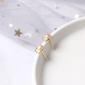 Cloud-shaped S925 silver stud earrings with light pink pearls on a gold-plated frame - Silver Earring Back Style / Pink Pearl-18K Gold
