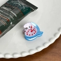 Mini pinza de pelo tiburón en acetato marmoleado azul y púrpura para peinado lateral - Monstruo Marino-2.7cm