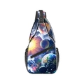 Sac de poitrine croisé avec motif de planètes cosmiques et sangles réglables pour adultes - Espace