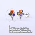 Gold plated titanium steel ear stud with ice cream cone design and colorful zircons - (1 PC) 2# Ice Cream - Silver
