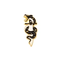 Spilla gotica in smalto con serpente nero avvolto attorno a un pugnale e motivi lunari - Stile Serpente con Pugnale (XZ5411)