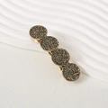 Pasador de pelo retro de metal dorado irregular con cuatro eslabones geométricos redondos - Estilo Redondo De Bronce