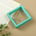Five-pointed star tassel earrings in a mint green PE membrane jewelry display box - Single Round Base / 1 Piece / Teal Blue